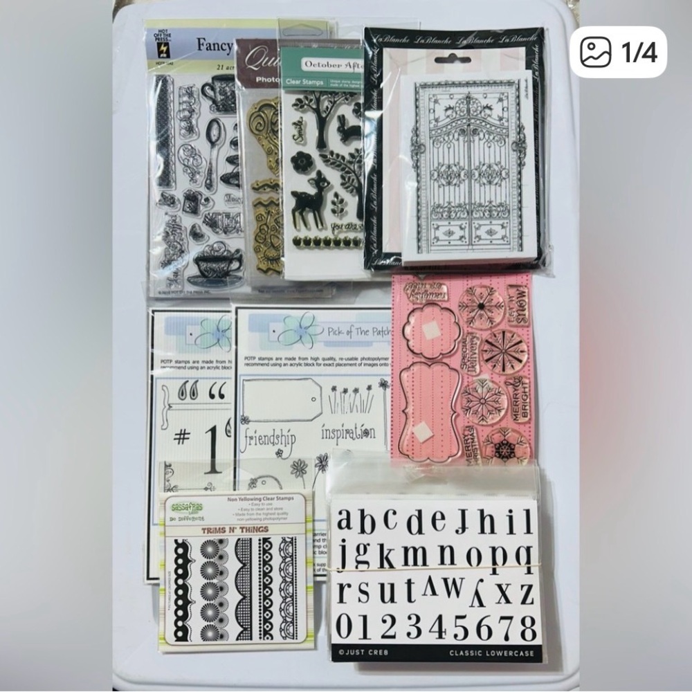 NWOT Craft Stamps 18 pkgs Scrapbook Cards Tags Journal Banner